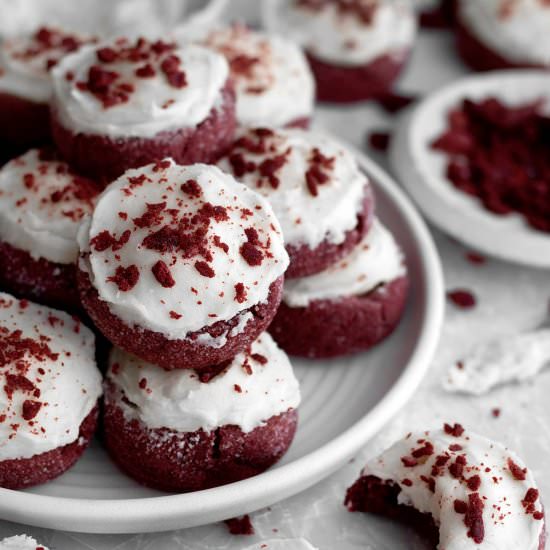 Red Velvet Cream Cheese Cookies - Recipe photo by laneandgreyfare