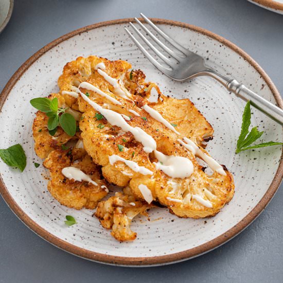 Roasted Cauliflower Steaks - Recipe photo by Lemon blossoms