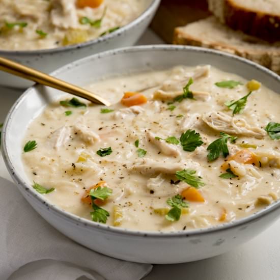Chicken and Rice Soup - Recipe photo by KitchenSanctuary