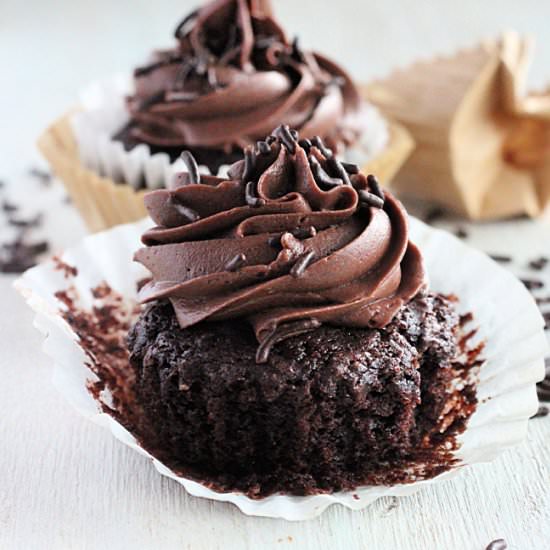 Two Chocolate Cupcakes - Recipe photo by biggreenhouse