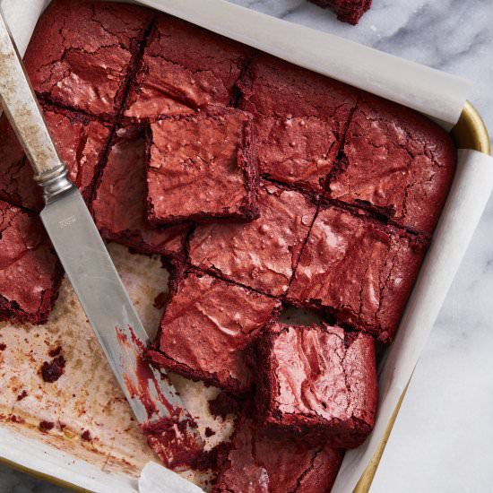 Red Velvet Brownies - Recipe photo by peanutbutterpluschocolate