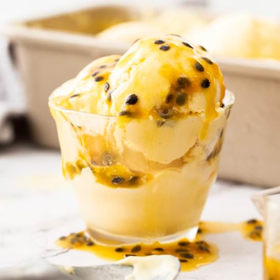Passion Fruit Ice Cream - Recipe photo by sugarsaltmagic