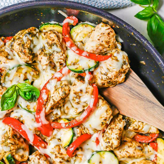Italian Chicken Skillet with Pesto - Recipe photo by Family Food on the Table