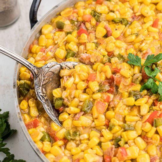 Cajun Corn Maque Choux - Recipe photo by thecaglediaries