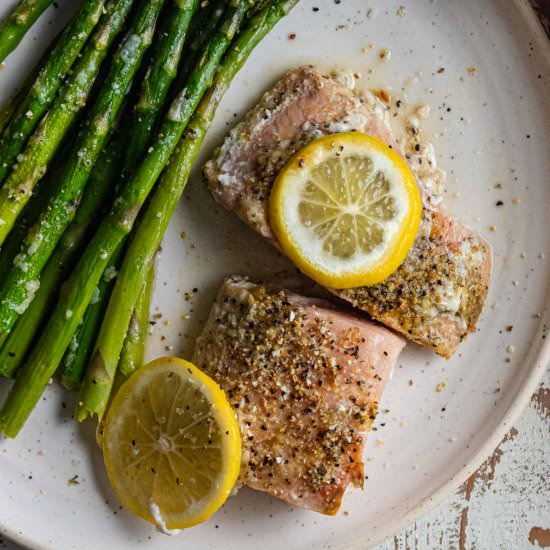 Easy Baked Salmon w/ Lemon Butter - Recipe photo by Jillianshealthfuleats