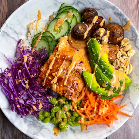 Asian Salmon Rice Bowl - Recipe photo by TastefullyGrace