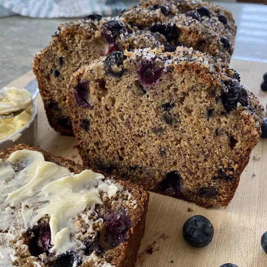 Olive Oil Banana Blueberry Bread - Recipe photo by amycaseycooks