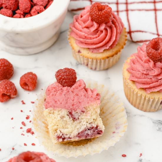 Raspberry Cupcakes - Recipe photo by Entirely Elizabeth