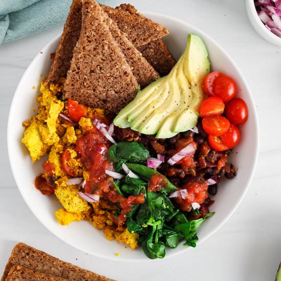 Vegan Savory Breakfast Bowl - Recipe photo by plantbasedjess
