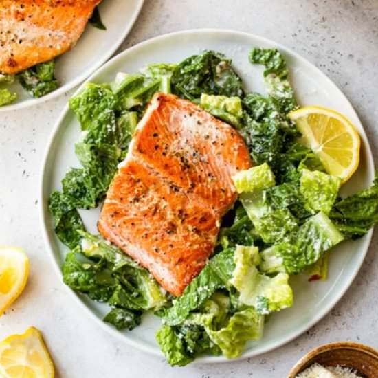 Salmon Caesar Salad - Recipe photo by Skinnytaste