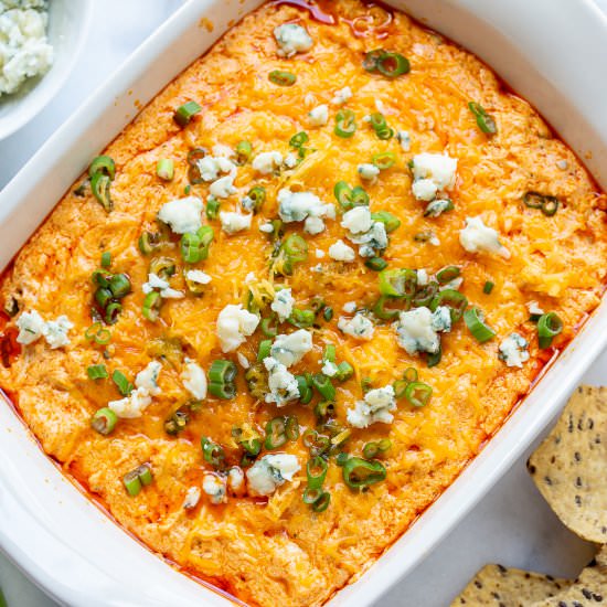Crock Pot Buffalo Chicken Dip - Recipe photo by Savingroomfordessert