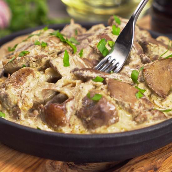 CREAMY CHICKEN LIVER - Recipe photo by Always Yummy