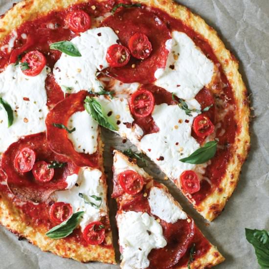 Cauliflower Pizza Crust - Recipe photo by farmflavor