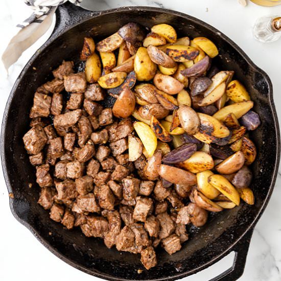 Steak Bites and Potatoes - Recipe photo by bellyfull