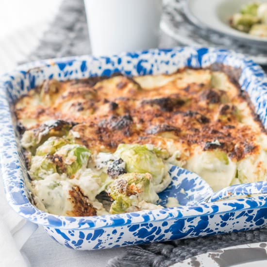 Low Carb Brussel Sprout Casserole - Recipe photo by HealthStartsintheKitchen