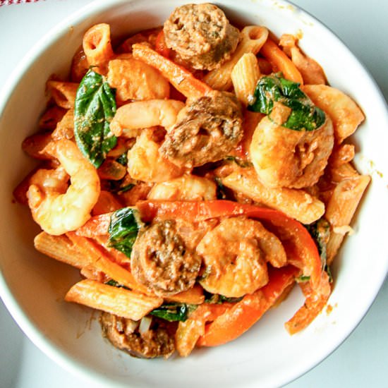 Cajun Shrimp & Sausage Pasta - Recipe photo by the food blog