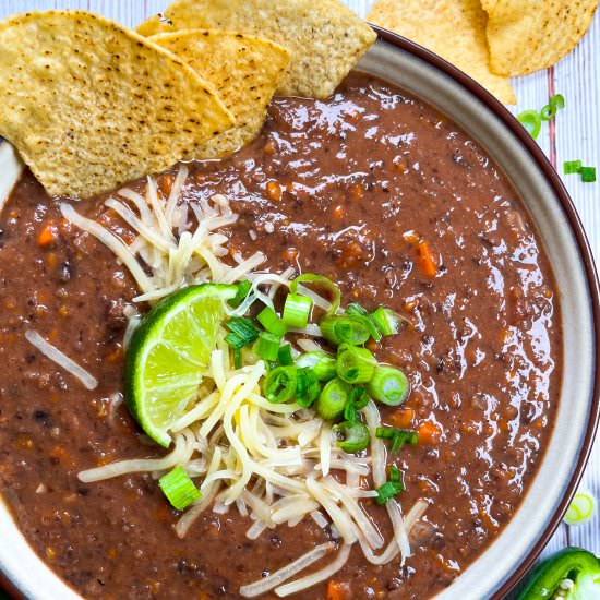 Easy Chipotle Black Bean Soup - Recipe photo by TastefullyGrace