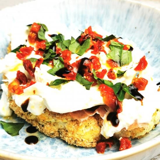 Cauliflower Steak with Burrata - Recipe photo by Cre8 at Home