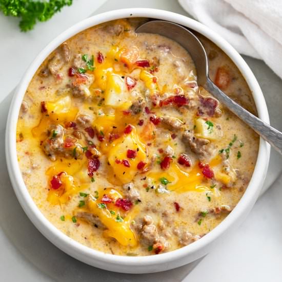 Cheeseburger Soup - Recipe photo by TheCozyCook