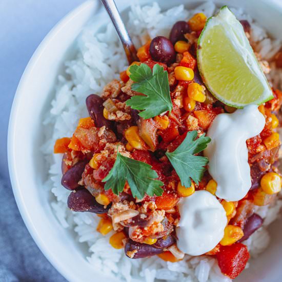 Vegan Chilli Sin Carne - Recipe photo by plantnspice