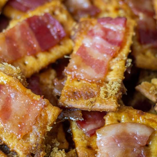 Candied Bacon Wrapped Crackers - Recipe photo by turnrowtable