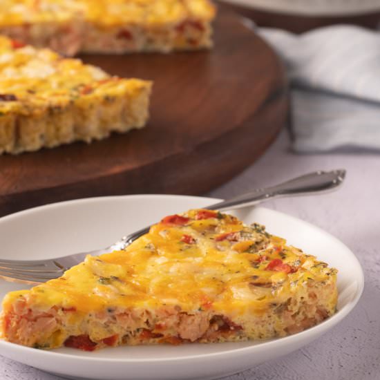 Crustless Salmon Quiche - Recipe photo by debsdailydish