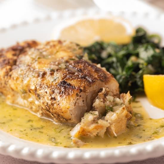 Blackened Grouper with Lemon Sauce - Recipe photo by debsdailydish