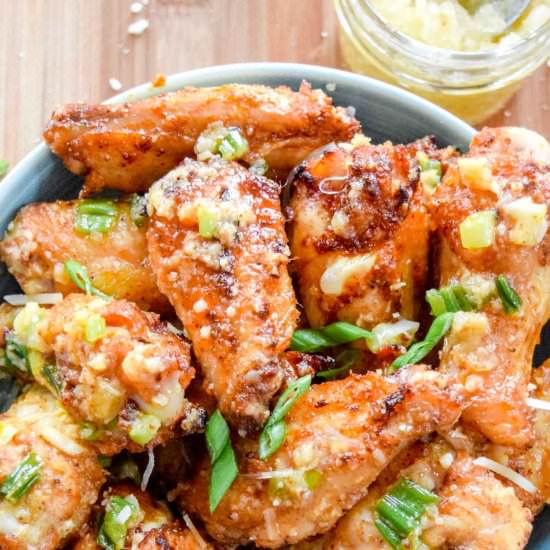 Garlic Parmesan Chicken Wings - Recipe photo by Sweet Simple Masala