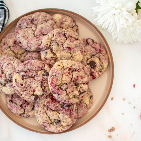 Vegan Raspberry Chocolate Chip - Recipe photo by mimibakesphotos