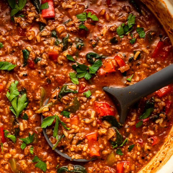 Healthy Vegan Stuffed Pepper Soup - Recipe photo by from my bowl