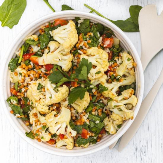 Roasted Cauliflower Salad - Recipe photo by dishnthekitchen