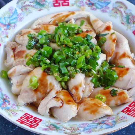 SCALLION OIL CHICKEN - Recipe photo by Red House Spice
