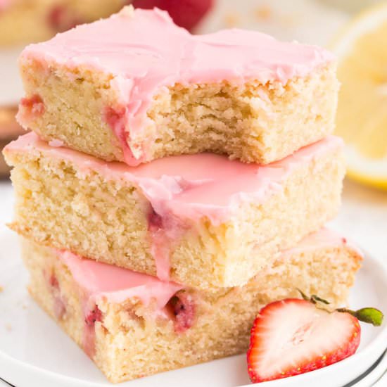 Strawberry Lemon Blondies - Recipe photo by girlinspired