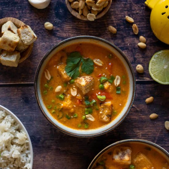 Thai Massaman Vegetable Curry with - Recipe photo by Ourplantbasedworld