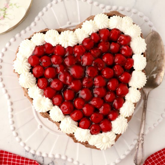 Heart-Shaped Chocolate Cake - Recipe photo by Grits and Pinecones