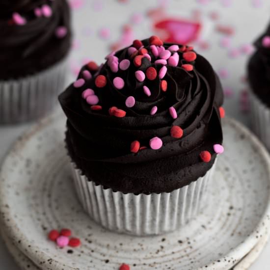 Small Batch Chocolate Cupcakes - Recipe photo by laneandgreyfare