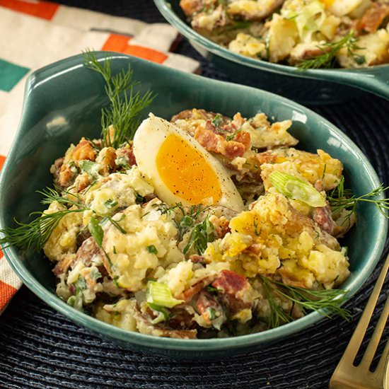 Crispy Smashed Potato Salad - Recipe photo by tenpoundcakecompany