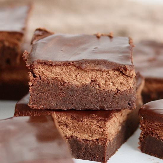 Layered Mousse Brownies - Recipe photo by Sweet Girl Treats