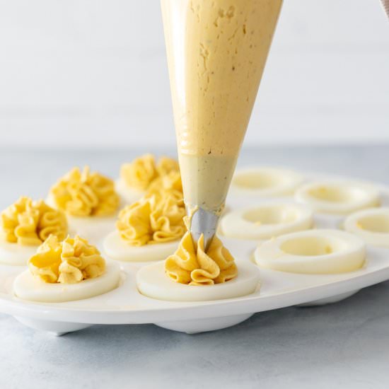 Easy Keto Deviled Eggs Recipe - Recipe photo by HealthStartsintheKitchen