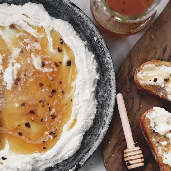 Whipped Feta with Hot Honey - Recipe photo by The Merrythought