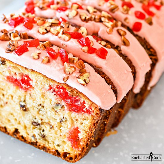 Cherry Pecan Loaf Cake - Recipe photo by Encharted Cook