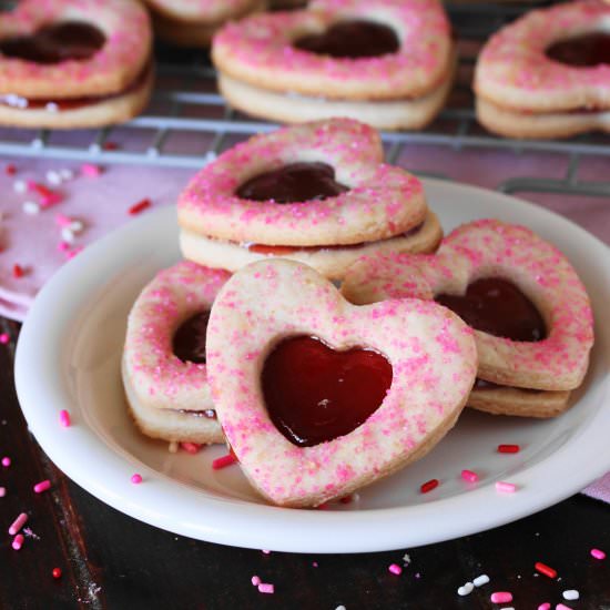 Valentine Raspberry Sandwich Cookie - Recipe photo by thekitchenismyplayground