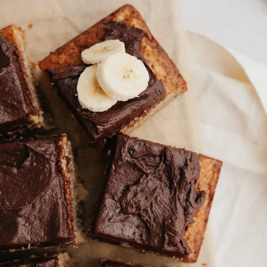 Banana Cake with Chocolate Frosting - Recipe photo by alpineella
