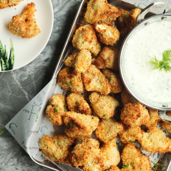 Crispy Cauliflower Bites - Recipe photo by jenna@heavenlyspiced.com