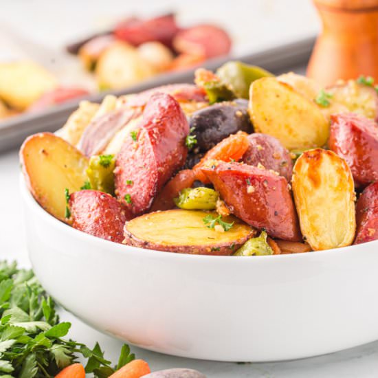 Sheet Pan Potatoes And Sausage - Recipe photo by familyfreshmeals
