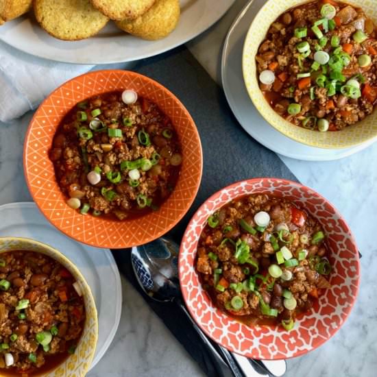 Turkey & Pinto Bean Chili - Recipe photo by thebrookcook.wordpress.com