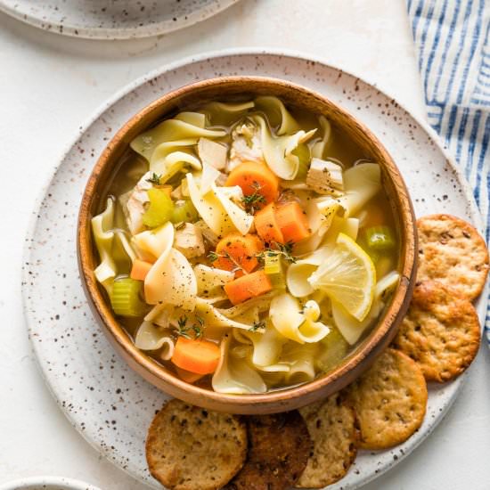 Chicken Noodle Soup w/ Egg Noodles - Recipe photo by nourishandfete