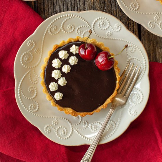 Chocolate Cherry Tartlets - Recipe photo by tenpoundcakecompany