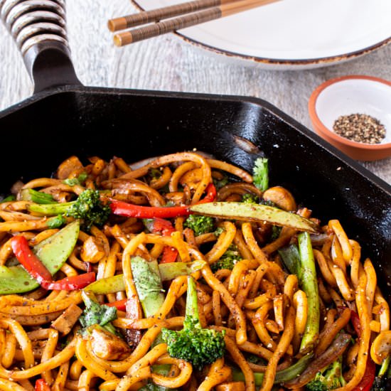Black Pepper Stir Fried Udon - Recipe photo by For the Love of Cooking