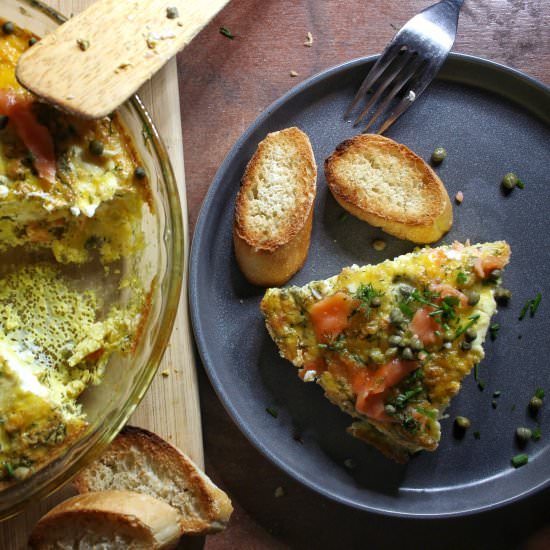 Smoked Salmon Frittata - Recipe photo by The Buslife Kitchen